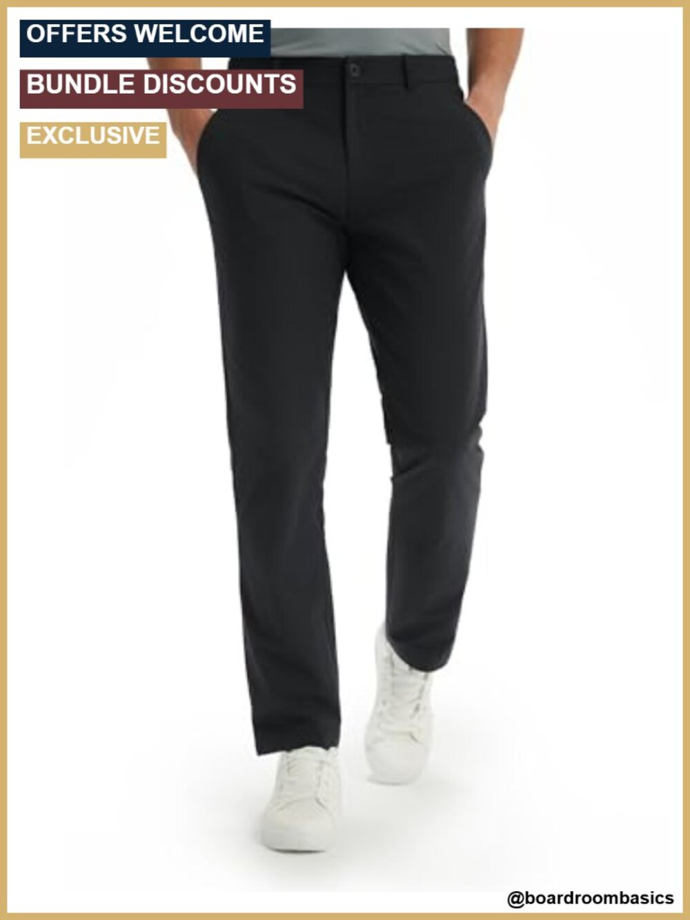 Men's Golf Pants Stretch Slim Straight 5 Pockets Quick-Dry
